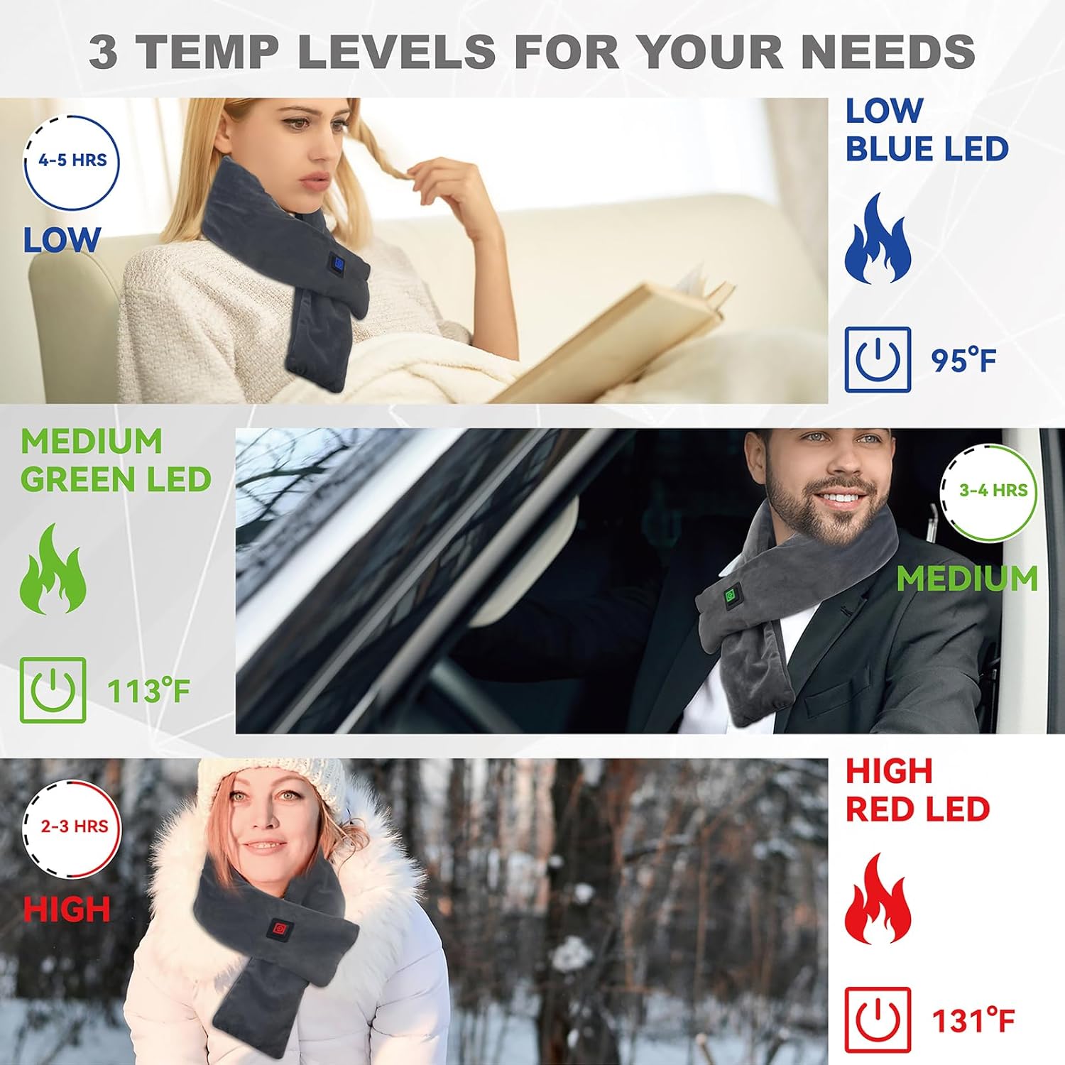 Heated Neck Scarf with Power Bank
